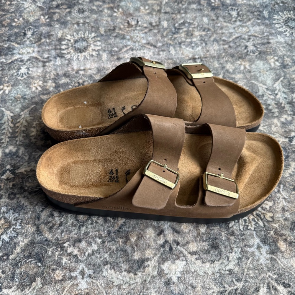 Birkenstock Papillio Arizona Suede Nubuck Platform Sandals - Picture 3 of 11